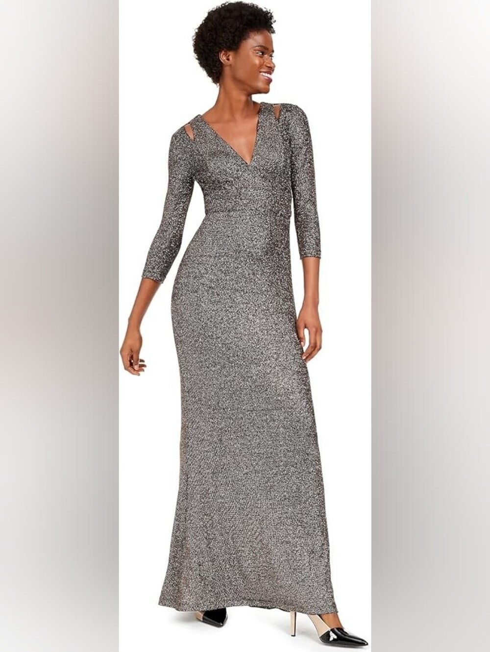 Calvin Klein Formal Shimmer Evening Dress Size 6 - Picture 2 of 12